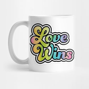 Love Wins Retro Rainbow Mug